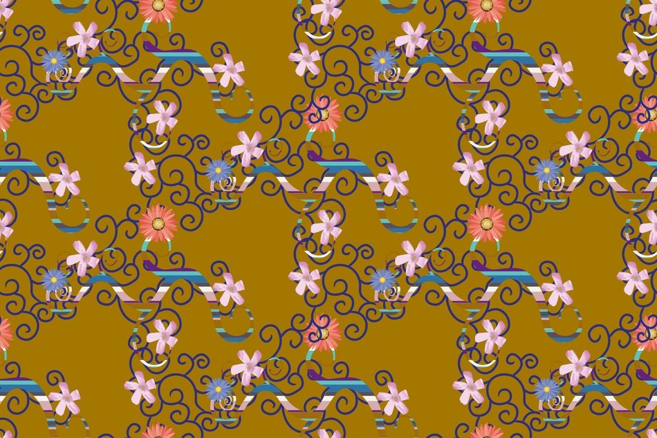 textile design flowers pattern