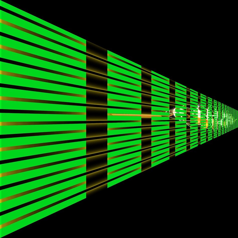 wallpaper green illusion lines