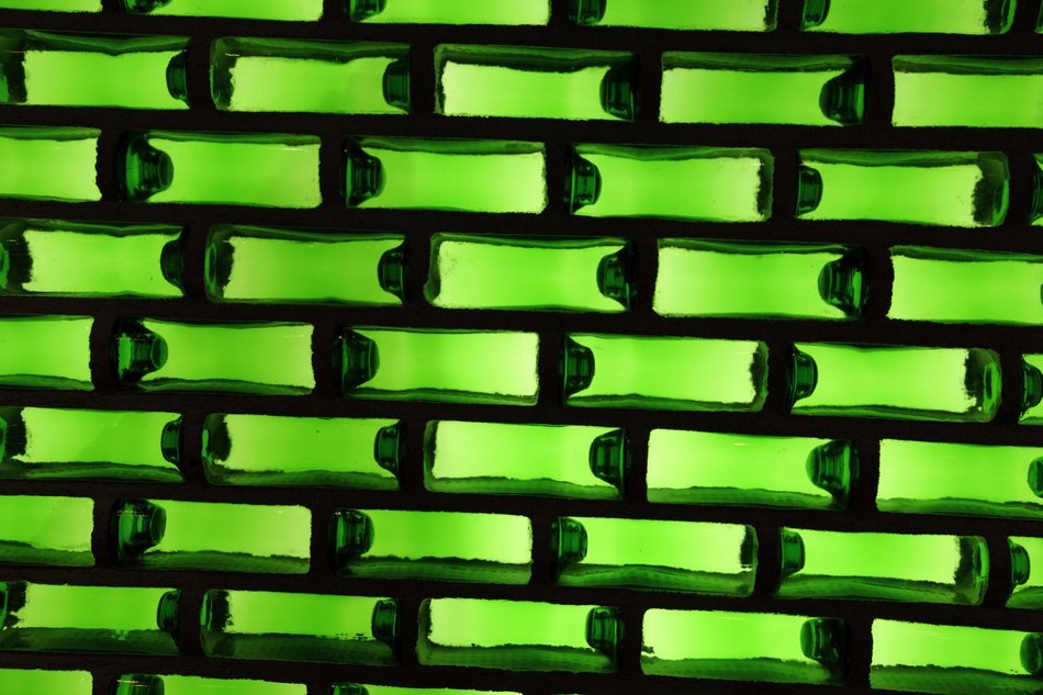 background of green bottles