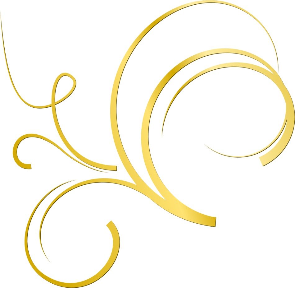 gold ornament deco curlicue