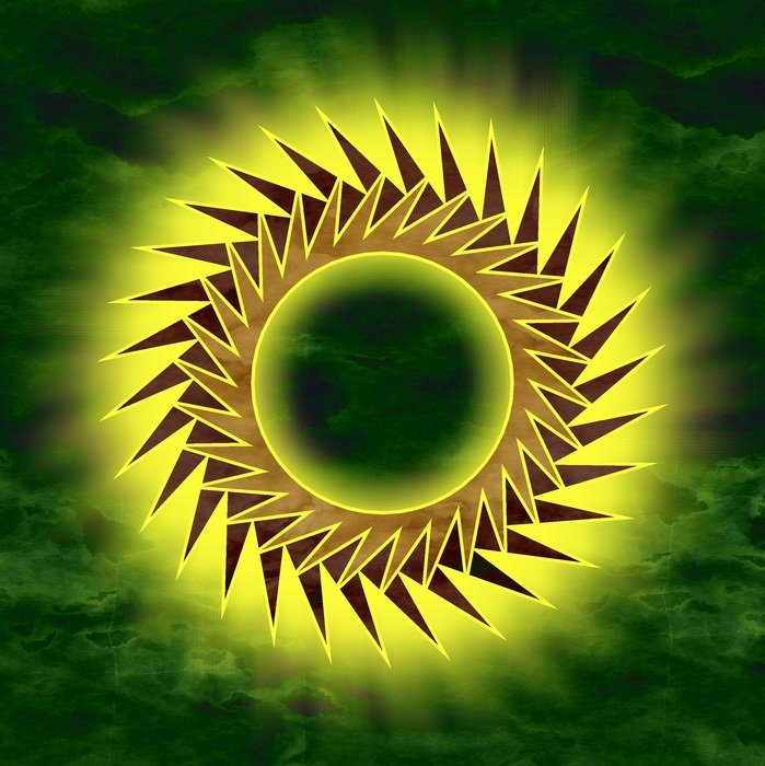 sun form pattern design green