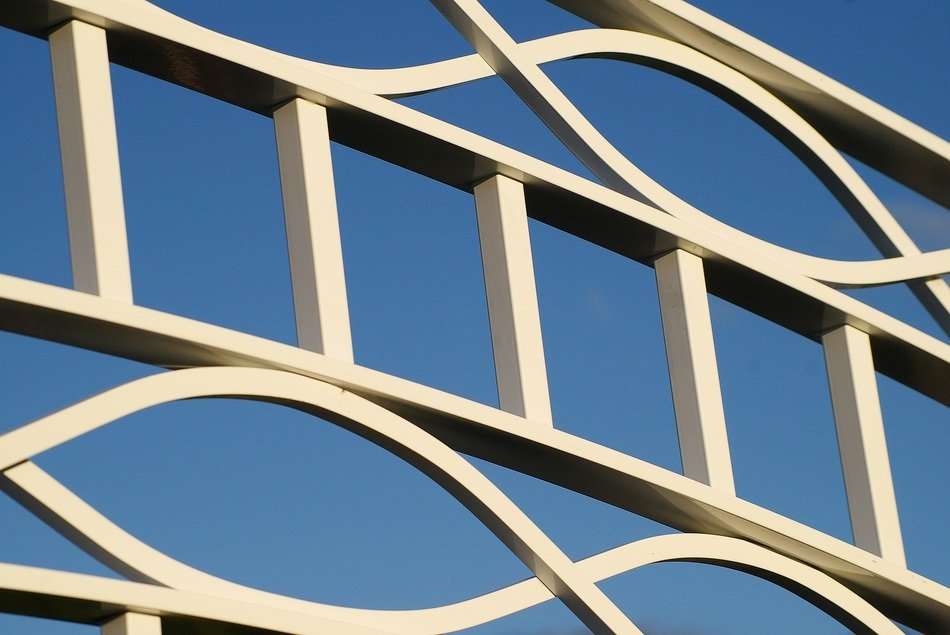 arts gate metal white pattern sky