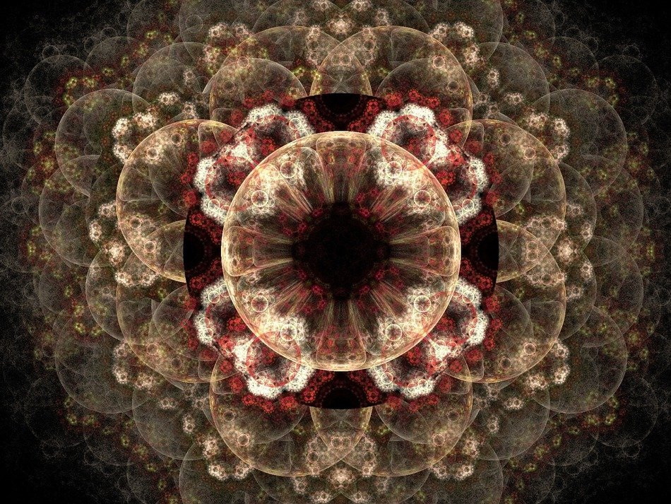 fractal cream pink maroon pattern