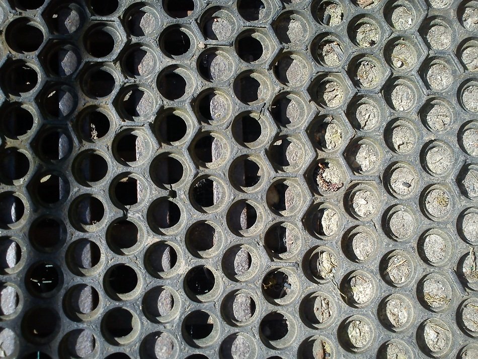 floor mat hexagons combs shadow
