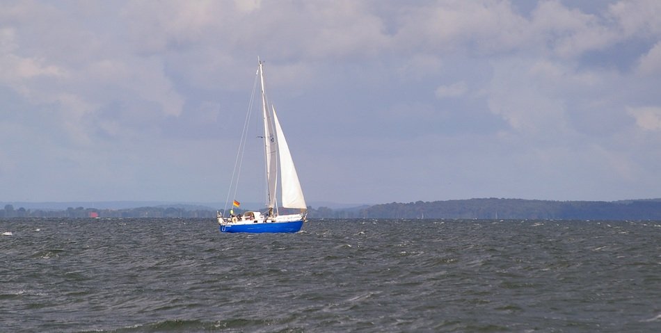 sailing vessel in the rough sea
