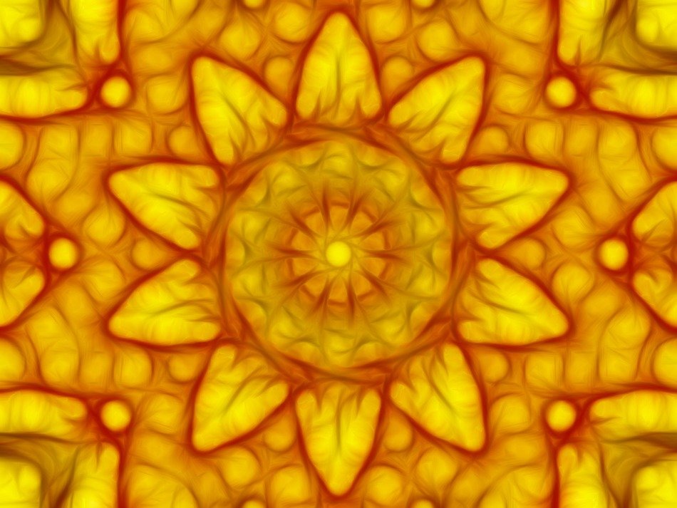 kaleidoscope floral mandala yellow