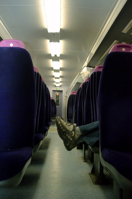 empty train foot alone travel