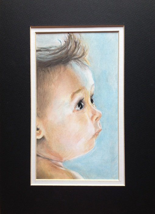 pastel drawing baby art design