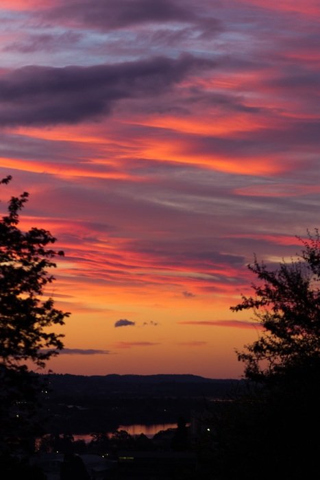 sunset clouds silhouette sky sun