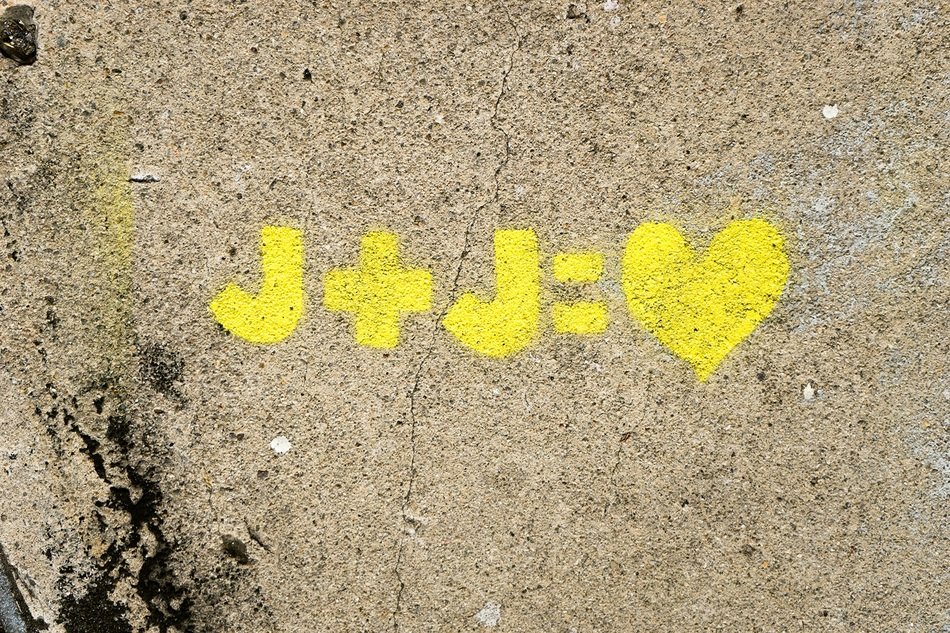 street art asphalt painting love
