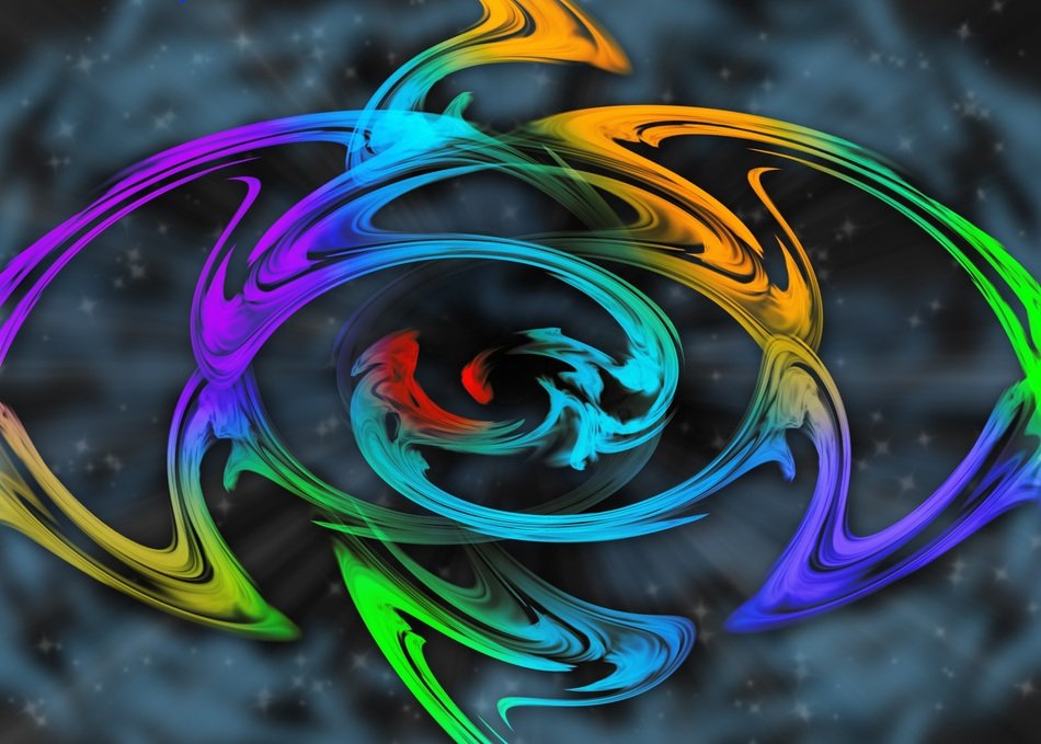 rainbow fractal clouds stars