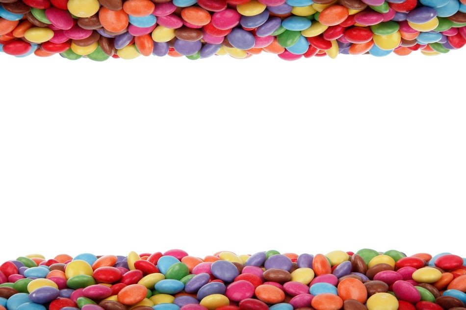 background birthday border candy