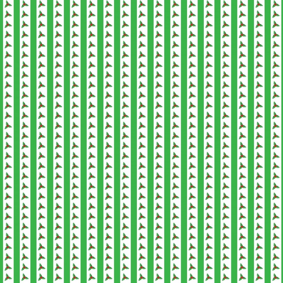 tiny holly berries between green stripes
