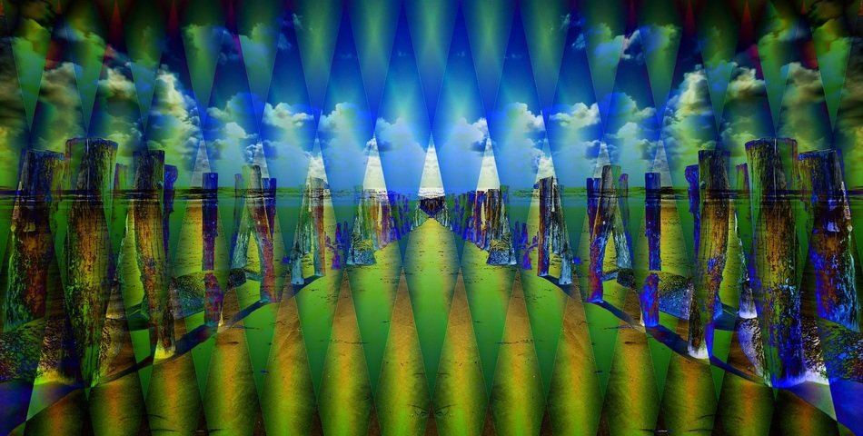 green blue background light