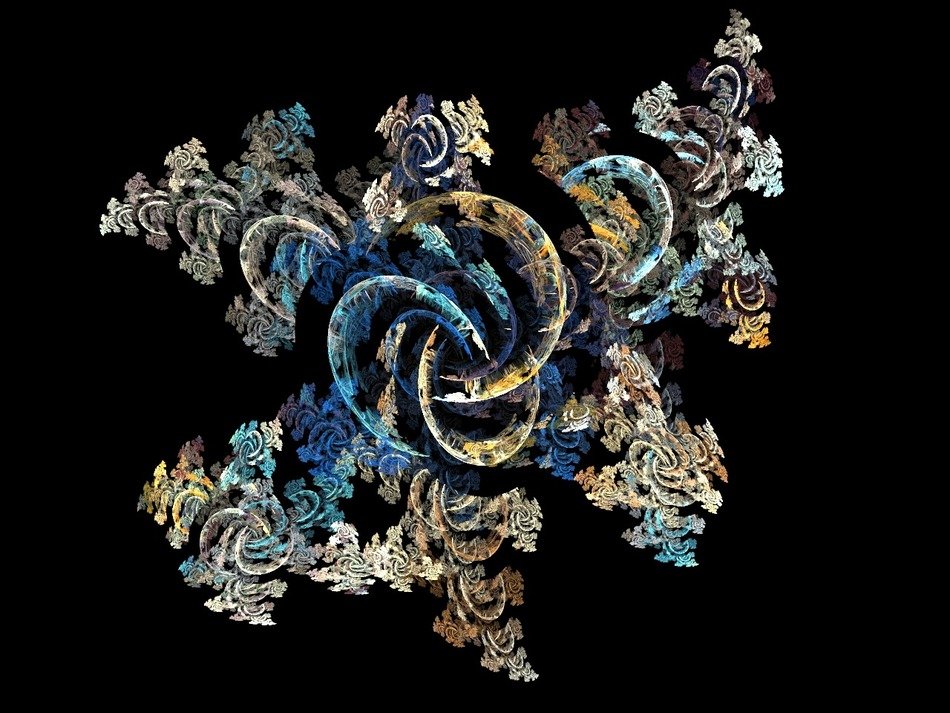 fractal blue cream design pattern