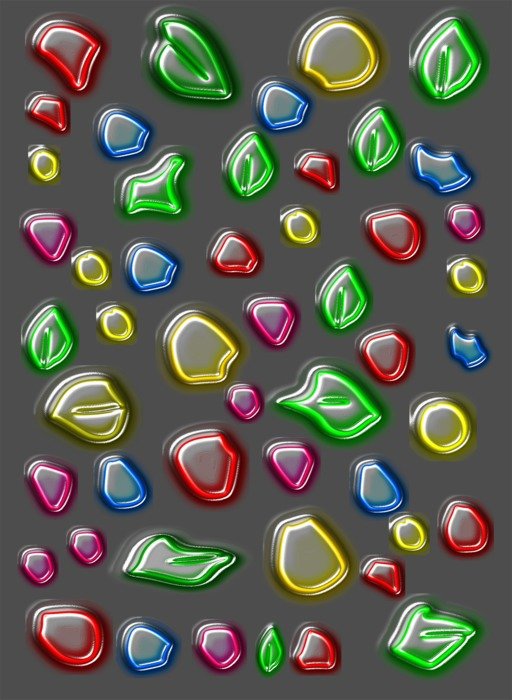grey background with colorful figures