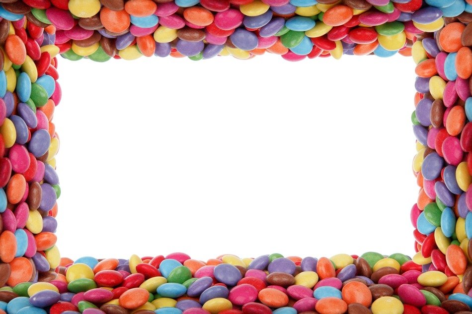 picture frame with colorful candies