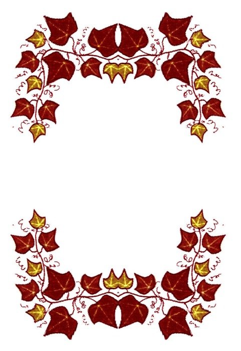 ivy border frame brown background