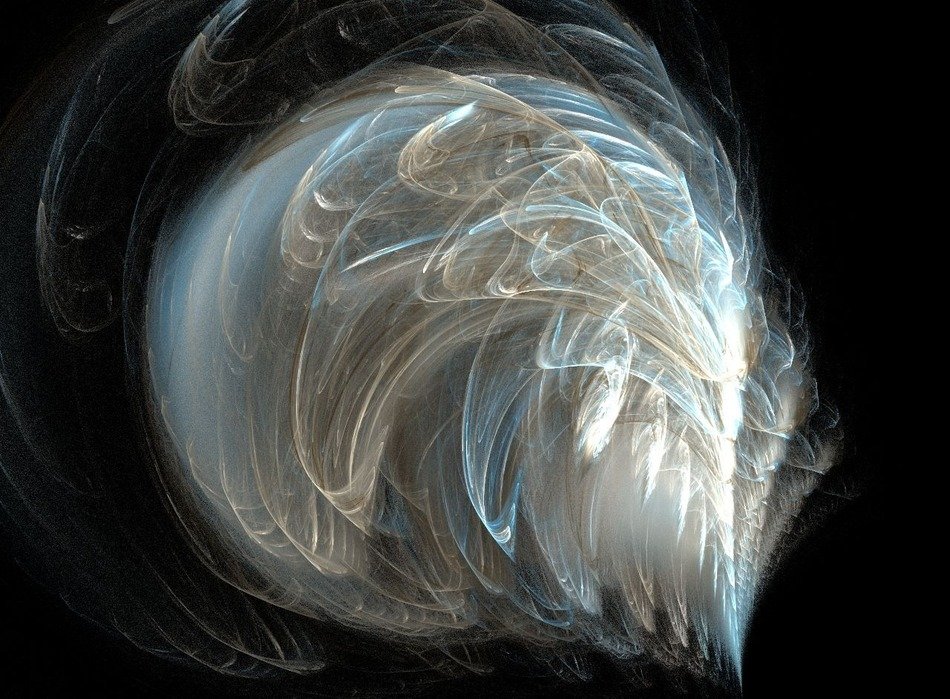 feathery fractal blue beige cream