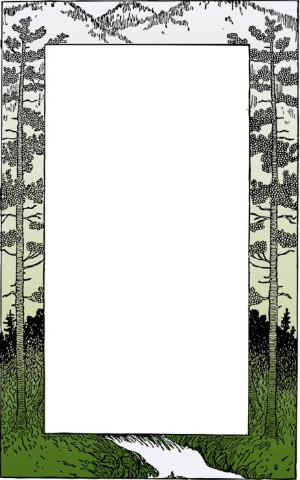 frame border mountain trees