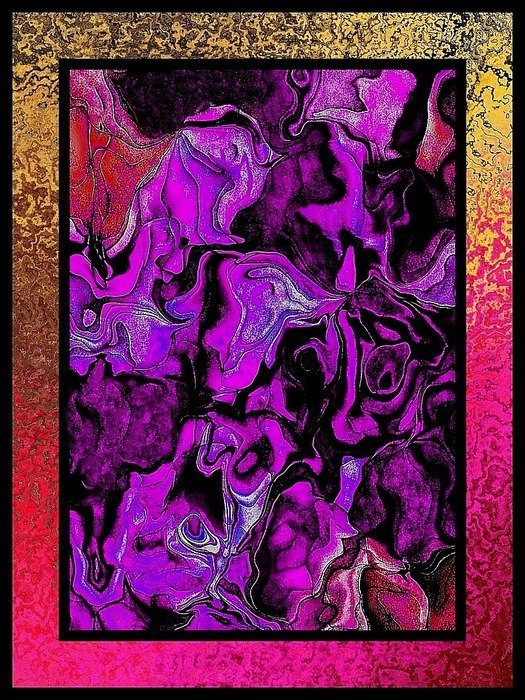 digital painting gold purple pink