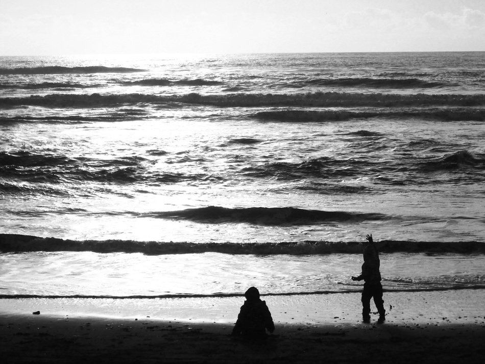 children sea sand beach white