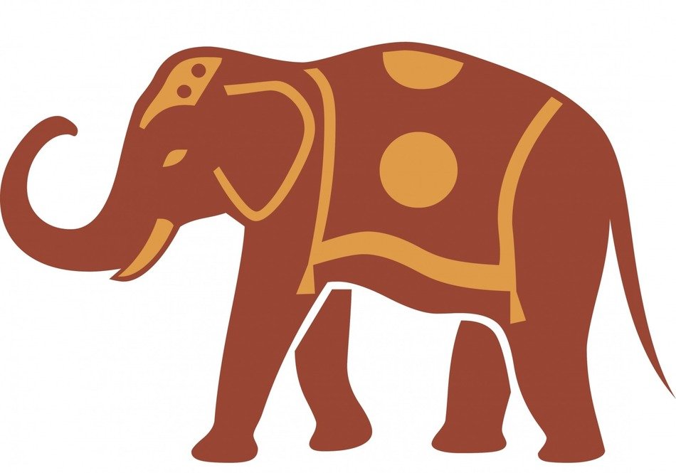 elephant silhouette copper gold