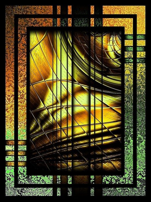 digital painting glass light gold