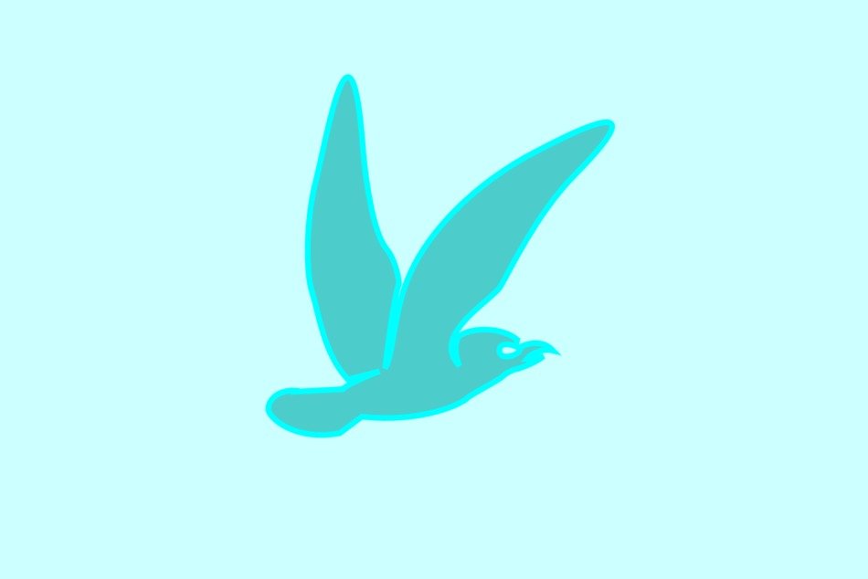 bird blue flying silhouette