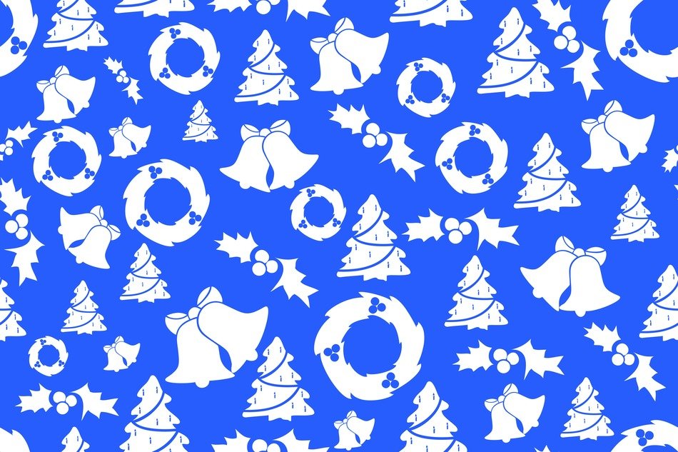 blue christmas background with white pattern