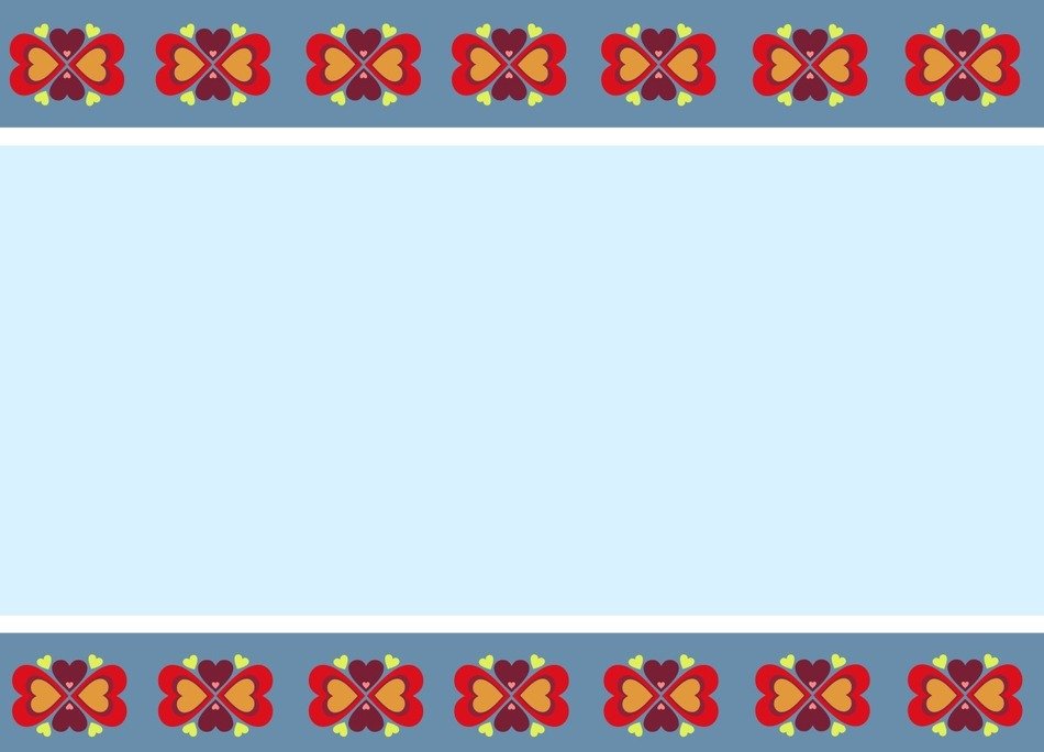 hearts background folk ethnic blue
