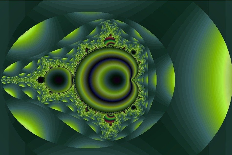 fractal green black blue design