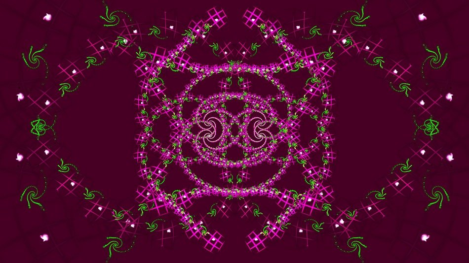 burgundy background with abstract digital artwork