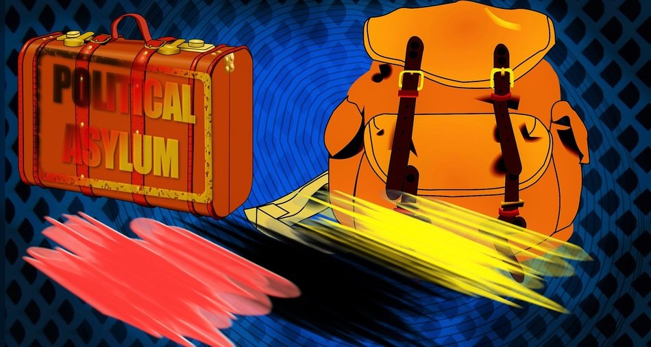 luggage backpack background asylum