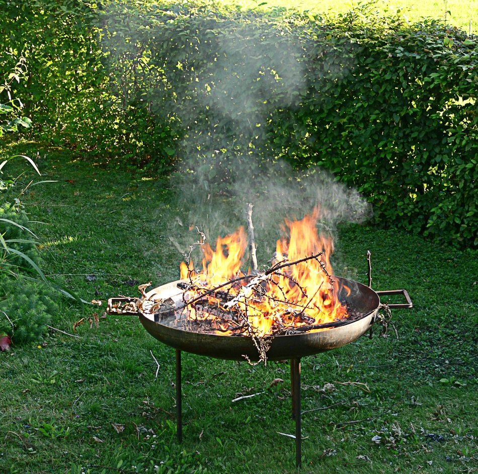 autumn garden fire bowl hot