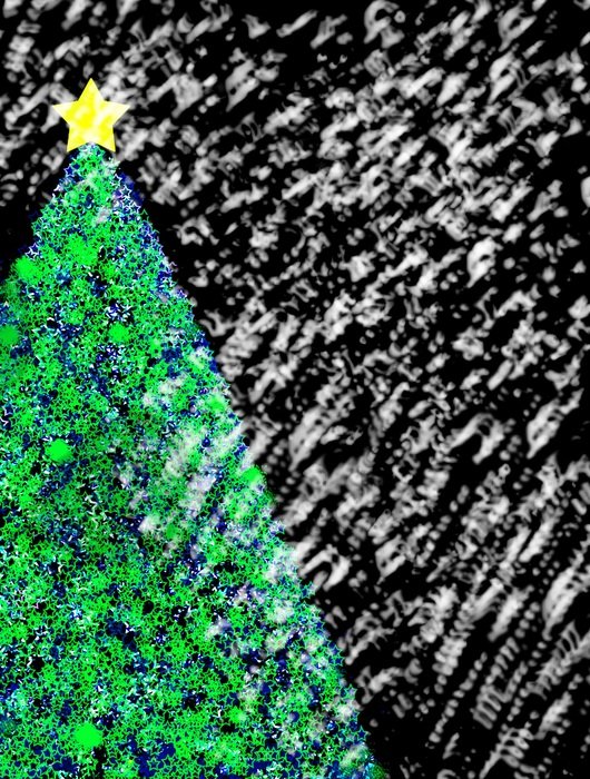 christmas heavy snow night black