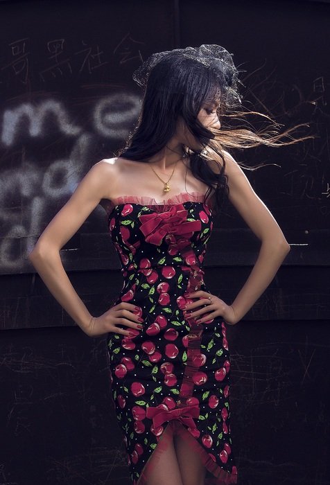 girl model in beautiful dress