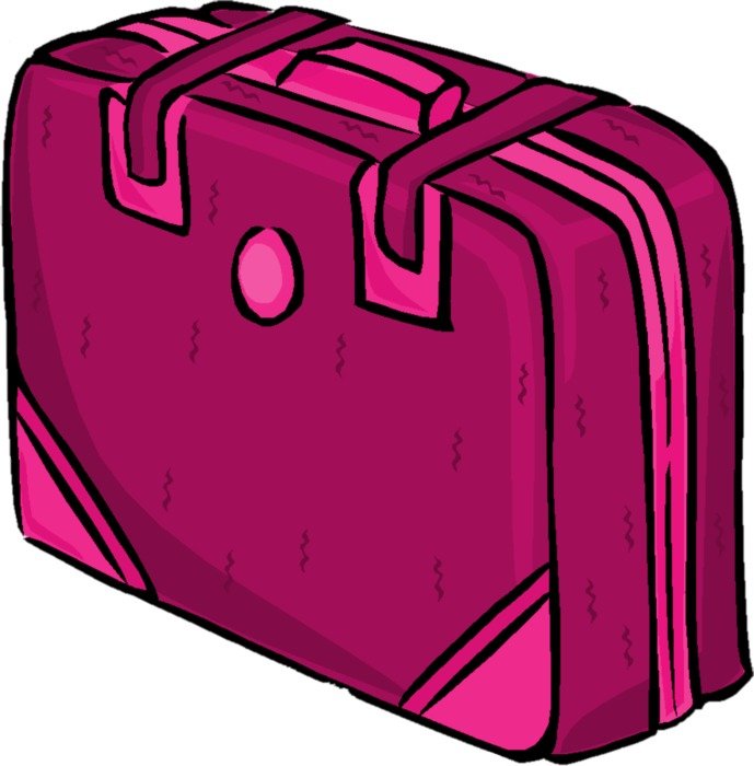 pink suitcase for paper storage