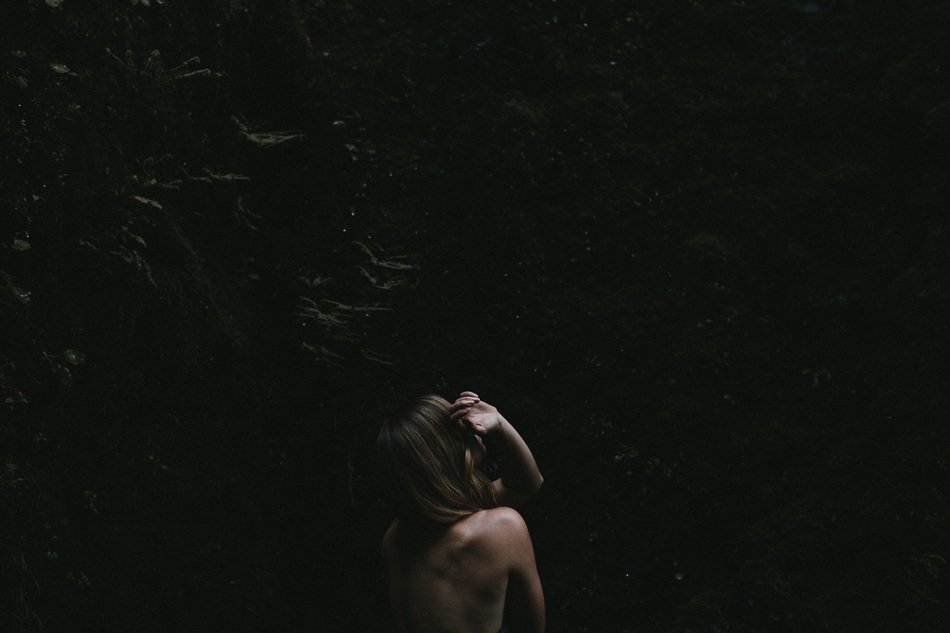 woman in the dark