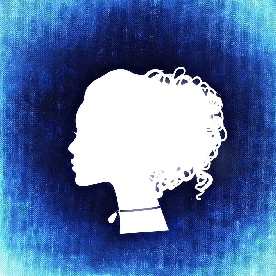 Abstract picture of woman's head silhouette