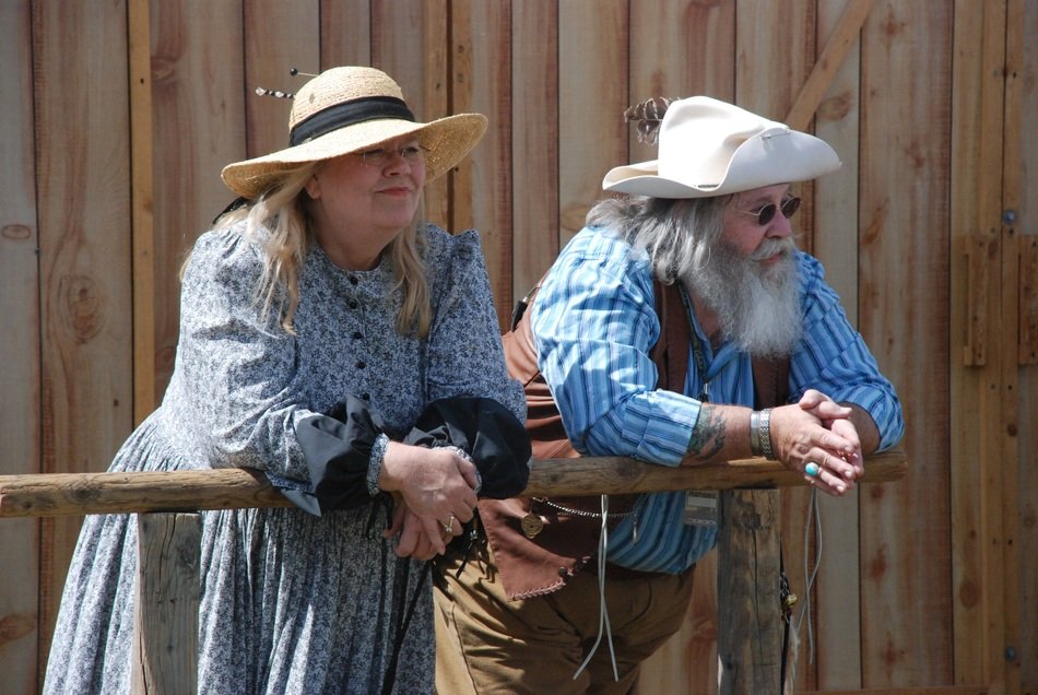 western old man and woman