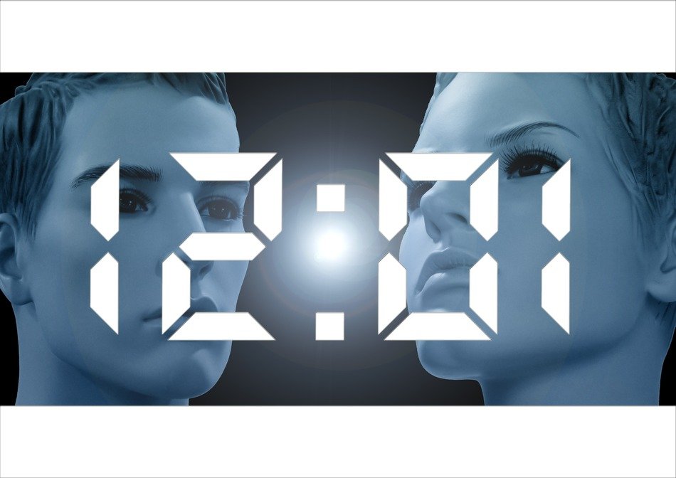 time image on the faces of the dummies