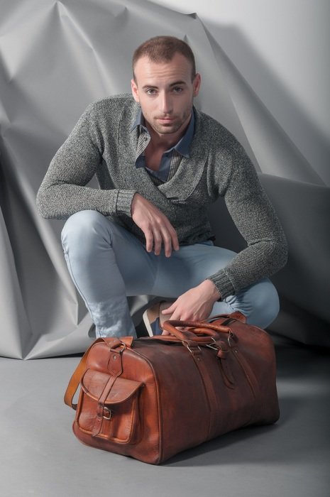 Portrait of Man and bag