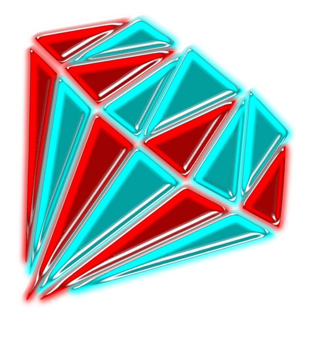 Clipart of red and blue diamond