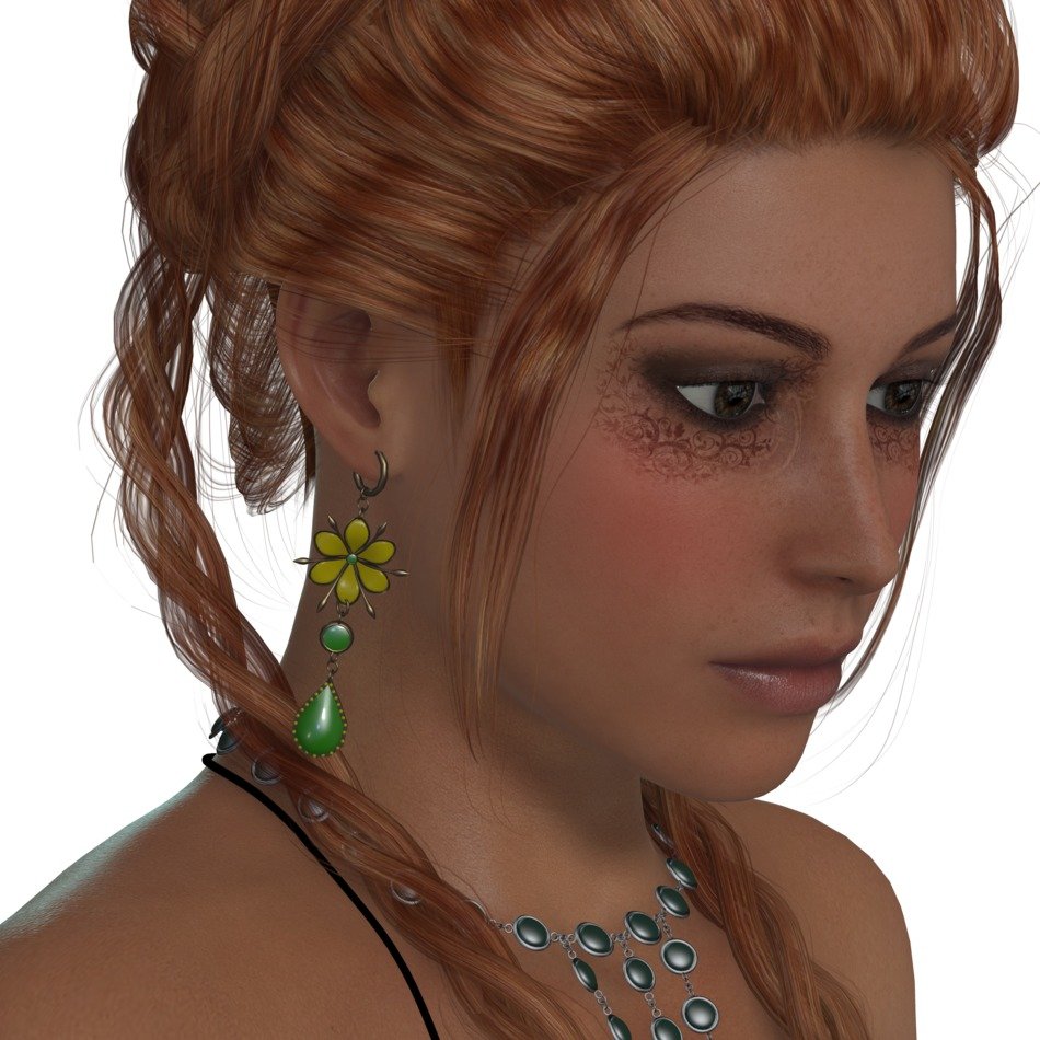 woman with beautiful hair and makeup