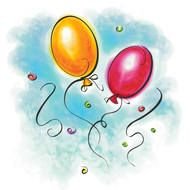 Birthday two Balloons Clip Art drawing