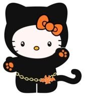 Hello Kitty wearing Halloween costume