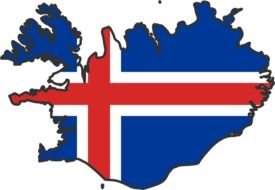 Iceland Map And Flag drawing