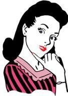 attractive woman, vintage drawing