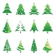 collage of green christmas trees